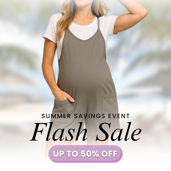 Oversized Jumpsuit Shorts - Maternity & Postpartum