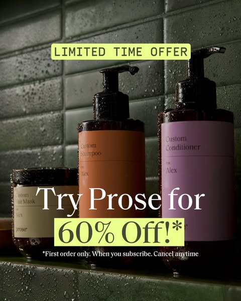 Get 60% OFF custom haircare from Prose