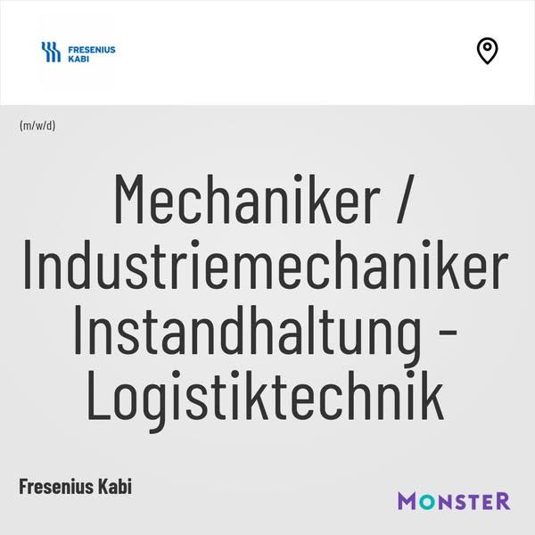 Mechaniker / Industriemechaniker Instandhaltung - Logistiktechnik