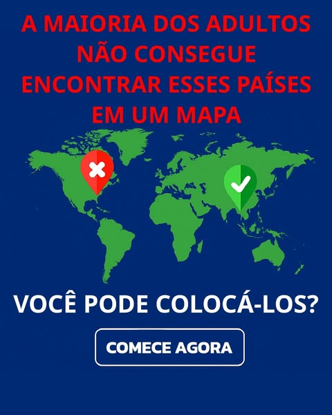 A maioria dos adultos é reprovada neste teste de geografia do ensino fundamental
