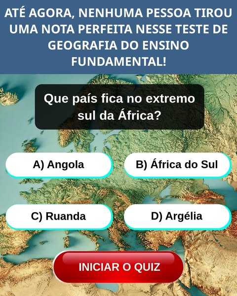 Você consegue passar em um teste de geografia do ensino fundamental?
