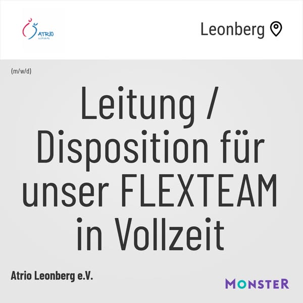 Leitung / Disposition für unser FLEXTEAM in Vollzeit