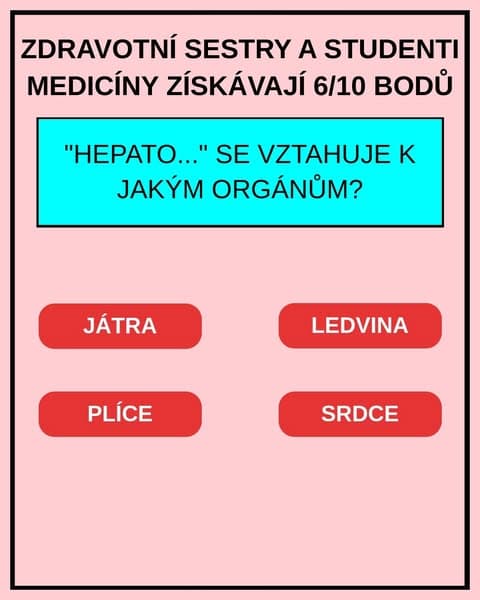 Dokážete v tomto kvízu o lékařském žargonu správně odpovědět na jednu otázku?