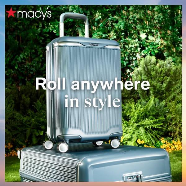 Shop sleek luggage at Macy’s