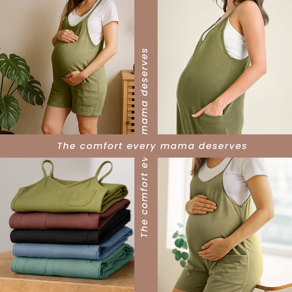 Oversized Jumpsuit Shorts - Maternity & Postpartum