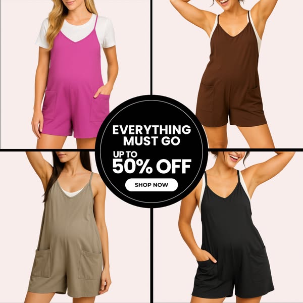 Oversized Jumpsuit Shorts - Maternity & Postpartum