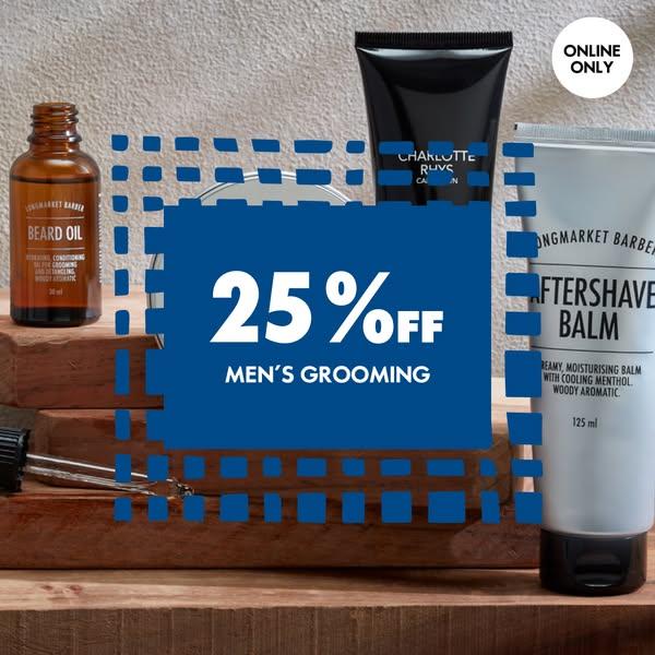 25% Off Men's Grooming