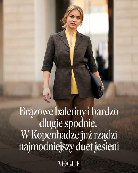 Brązowe baleriny i bardzo długie spodnie. W Kopenhadze już rządzi najmodniejszy duet jesieni