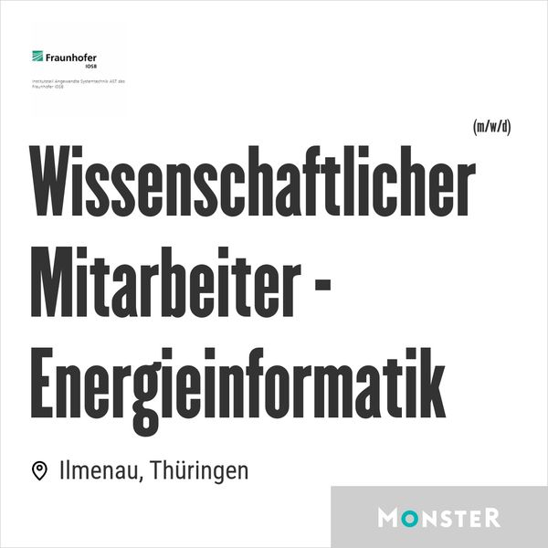 Wissenschaftlicher Mitarbeiter - Energieinformatik