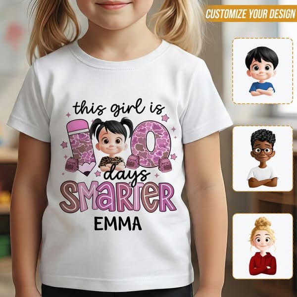 100 Days Smarter - Personalized Shirt