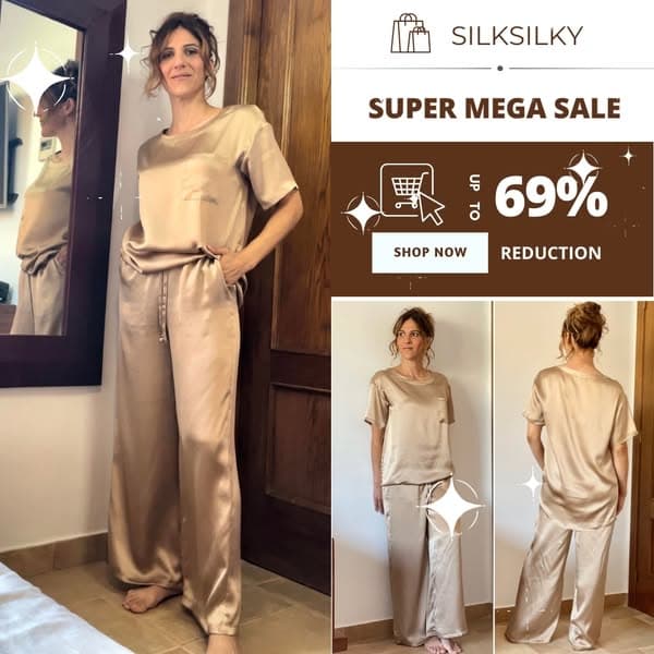 100% silk sleepwear, real customer photos, no fake claims.