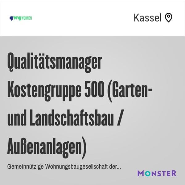 Qualitätsmanager Kostengruppe 500 (Garten- und Landschaftsbau / Außenanlagen)