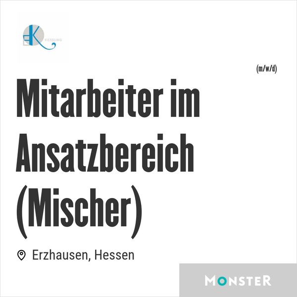 Mitarbeiter im Ansatzbereich (Mischer)