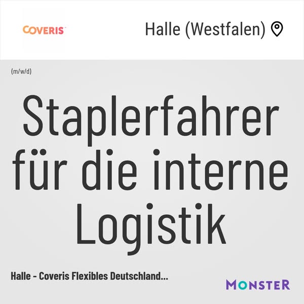 Staplerfahrer für die interne Logistik