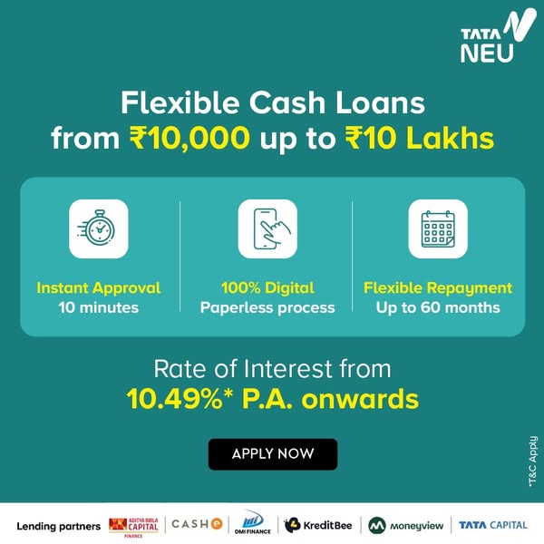 Cash loans from ₹10,000