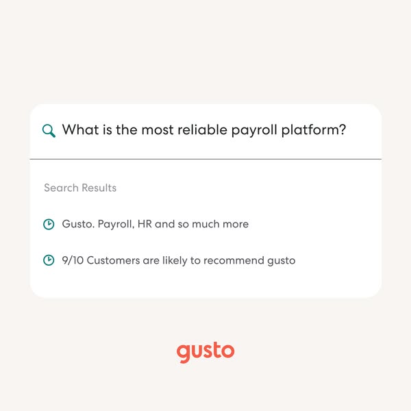 Get started for free at Gusto.com