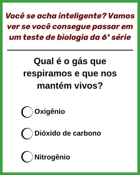 Faça o teste de biologia para o ensino fundamental 🚗.