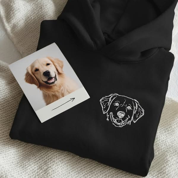 Personalized Embroidered Hoodie with Your Pet – Cozy & Unique ❤️