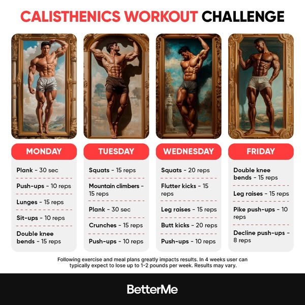 28-day calisthenics workout challenge👉