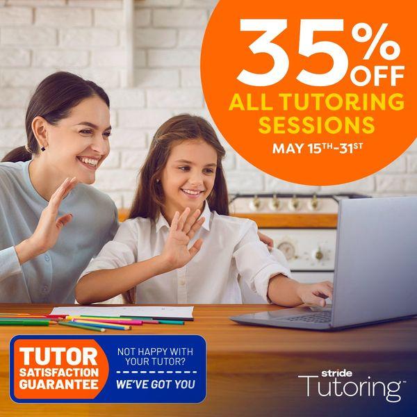 🚨 Save Big with Stride Tutoring! Receive 35% OFF ALL Online Tutoring Sessions