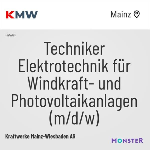 Techniker Elektrotechnik für Windkraft- und Photovoltaikanlagen (m/d/w)