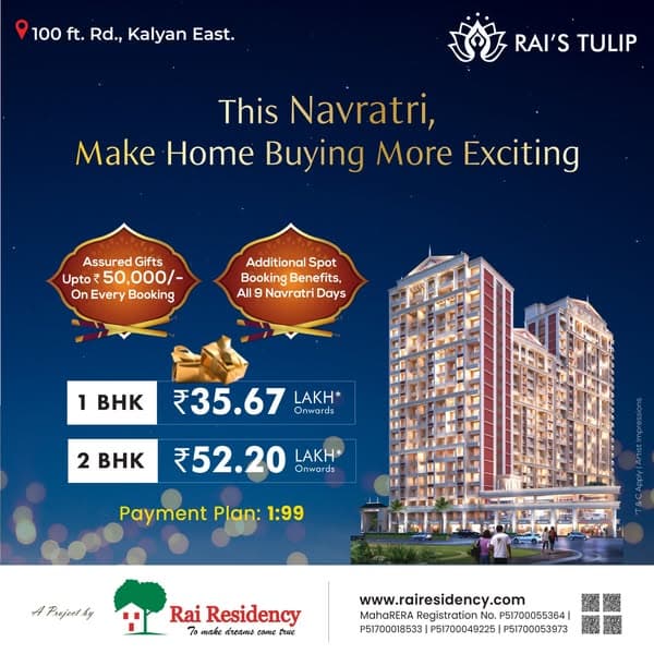 1, 2 BHK starting ₹31.75L