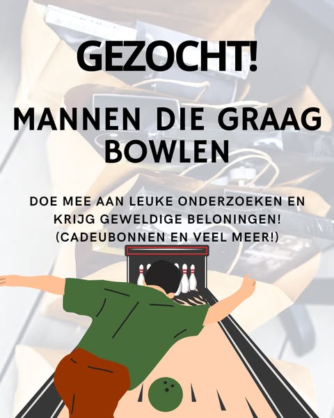 Attentie! Alle mannen die graag bowlen! Doe vandaag nog mee!