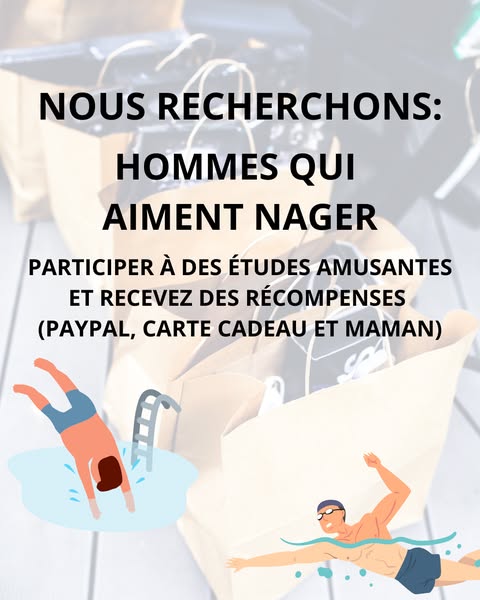 Nous recherchons des hommes qui aiment nager ! Vous pouvez garder tout ce que vous obtenez !