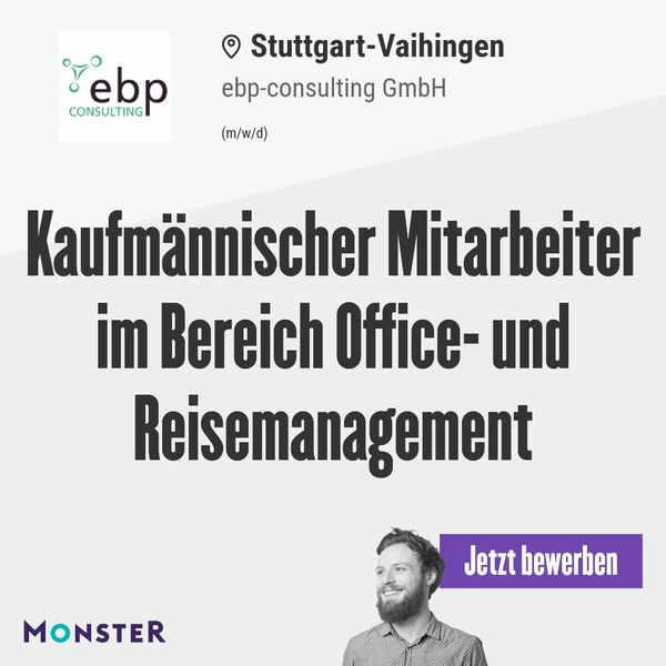 Kaufmännischer Mitarbeiter im Bereich Office- und Reisemanagement