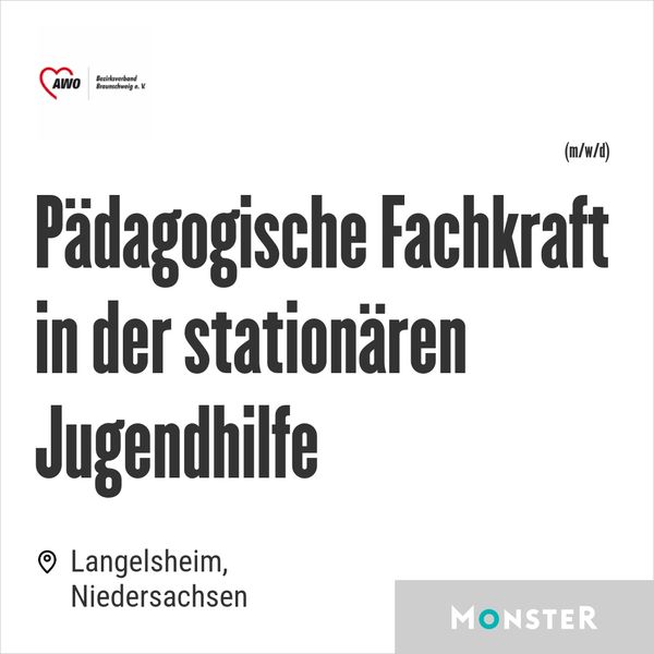 Pädagogische Fachkraft in der stationären Jugendhilfe