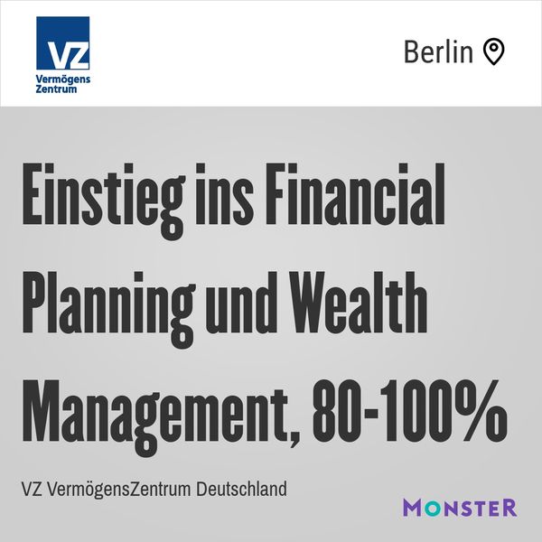 Einstieg ins Financial Planning und Wealth Management, 80-100%