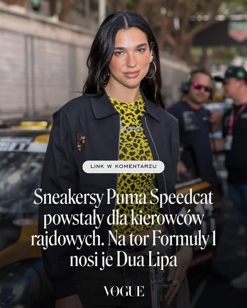 Sneakersy Puma Speedcat powstały dla kierowców rajdowych. Na tor Formuły 1 nosi je Dua Lipa