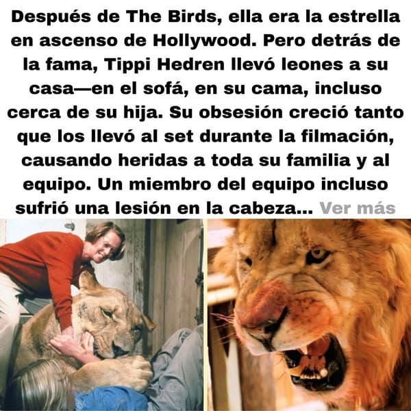 La increíble historia real de la actriz que dormía junto a los leones