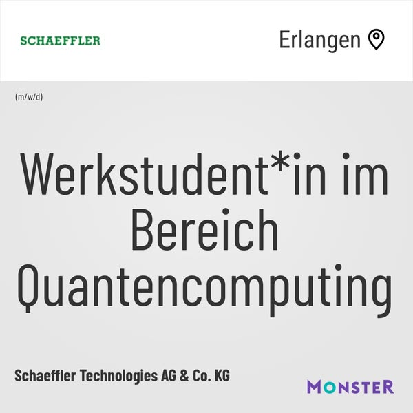 Werkstudent*in im Bereich Quantencomputing