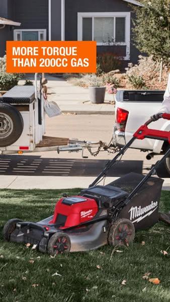 Milwaukee M18 FUEL Brushless Cordless 21 in. Walk Behind Dual Battery Self-Propelled Mower w/(2) 12.0Ah Battery and Rapid Charger 2823-22HD - The Home Depot