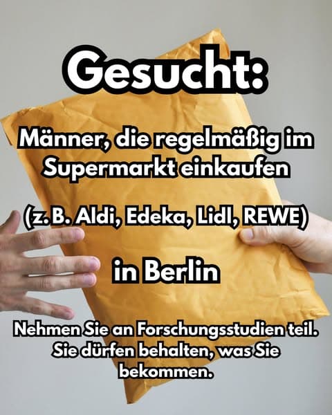 Wir suchen: Männer in Berlin! Alles, was Sie erhalten, gehört Ihnen!