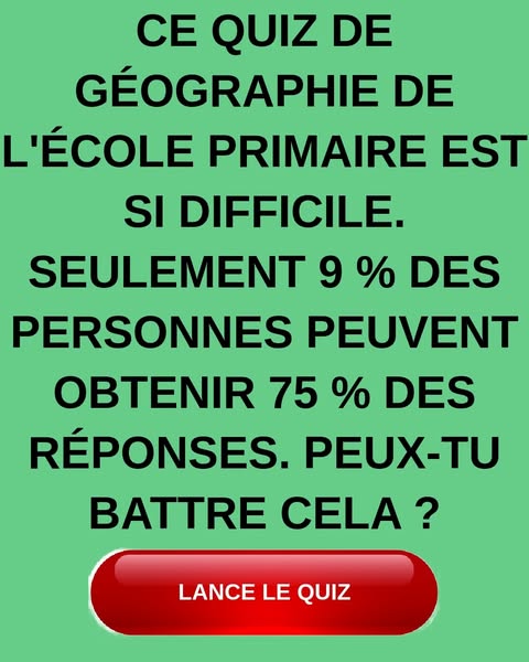 Peux-tu quand même réussir un test de géographie à l'école primaire ?