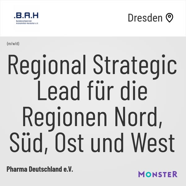 Regional Strategic Lead für die Regionen Nord, Süd, Ost und West