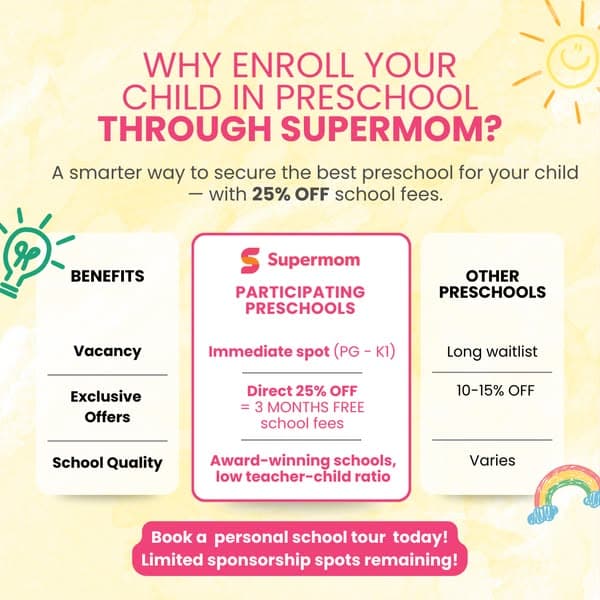 25% off your child's first year preschool fees