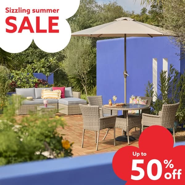 Save up to 50% on garden furniture