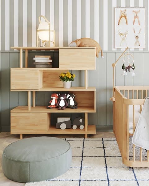 Nestig Explorer Standing Shelf, Natural Wood