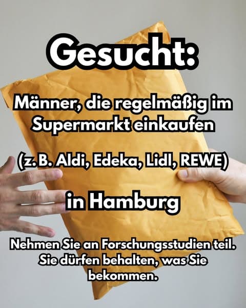 Wir suchen: Männer in Hamburg! Alles, was Sie erhalten, gehört Ihnen!