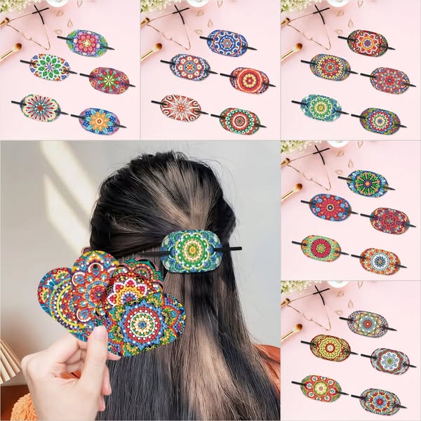 🔥5pcs Only$9.99🔥DIY Diamond Painting Hair Clip Kit!✨