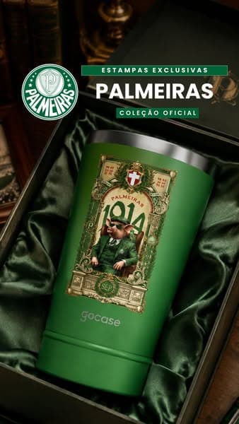 Copo Térmico Cerveja + Ebook - Palmeiras - Vintage Classic - Gocase