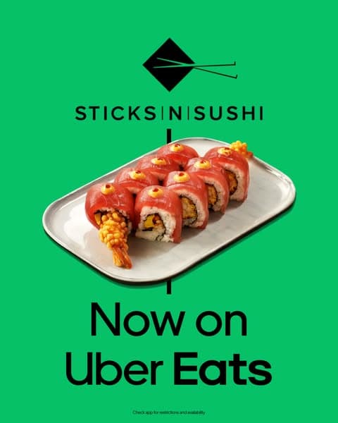 Fresh to Uber Eats: Sticks'n'Sushi.
