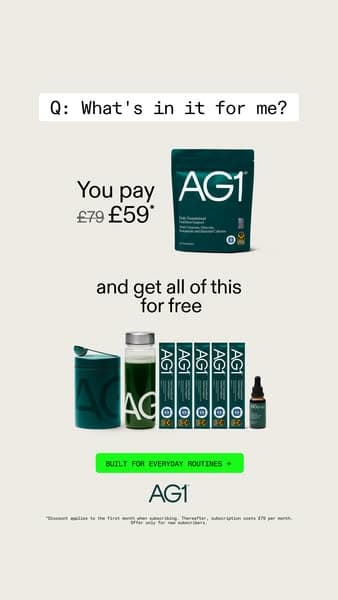 Upgrade Your Routine: Save £20 on your AG1 Welcome Kit