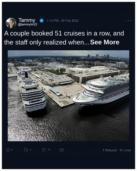 A Year Of Cruises, And No One Noticed This Couple