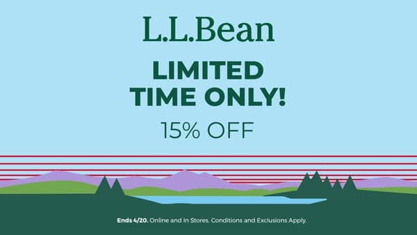 Ends 4/20. 15% Off Your Order