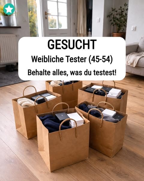 Gesucht: Weibliche Tester. Behalten Sie alles, was Sie testen!