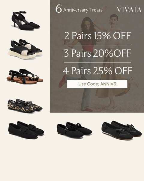 VIVAIA 6th Anniversary: Save Up to 25% Off!